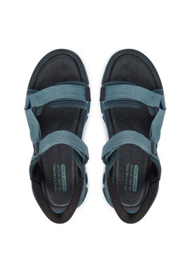 skechers - Skechers Sandały Glide Step Sandal 233382/BLU Granatowy. Kolor: niebieski. Materiał: materiał