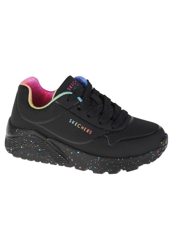 skechers - Buty do chodzenia dla dzieci Skechers Uno Lite Rainbow Speckle. Zapięcie: sznurówki. Kolor: czarny. Materiał: syntetyk, materiał. Szerokość cholewki: normalna. Model: Skechers Sport. Sport: turystyka piesza