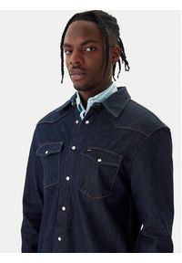 Tommy Jeans Koszula jeansowa Western DM0DM23022 Granatowy Regular Fit. Kolor: niebieski. Materiał: bawełna #4