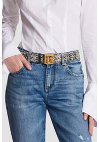 Balmain - BALMAIN Czarno-biały pasek damski Labyrinth, Rozmiar 70. Kolor: wielokolorowy #5