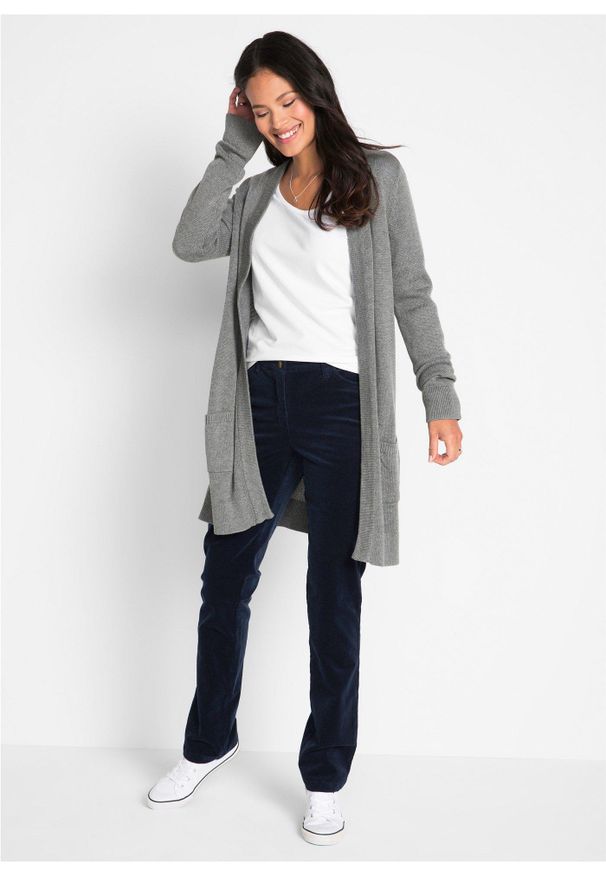 bonprix - Shirt w dopasowanym fasonie z długim rękawem. Okazja: na co dzień. Kolor: biały. Materiał: bawełna. Długość rękawa: długi rękaw. Długość: długie. Styl: casual