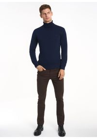 Ochnik - Brązowe spodnie męskie. Kolor: brązowy. Materiał: bawełna #2