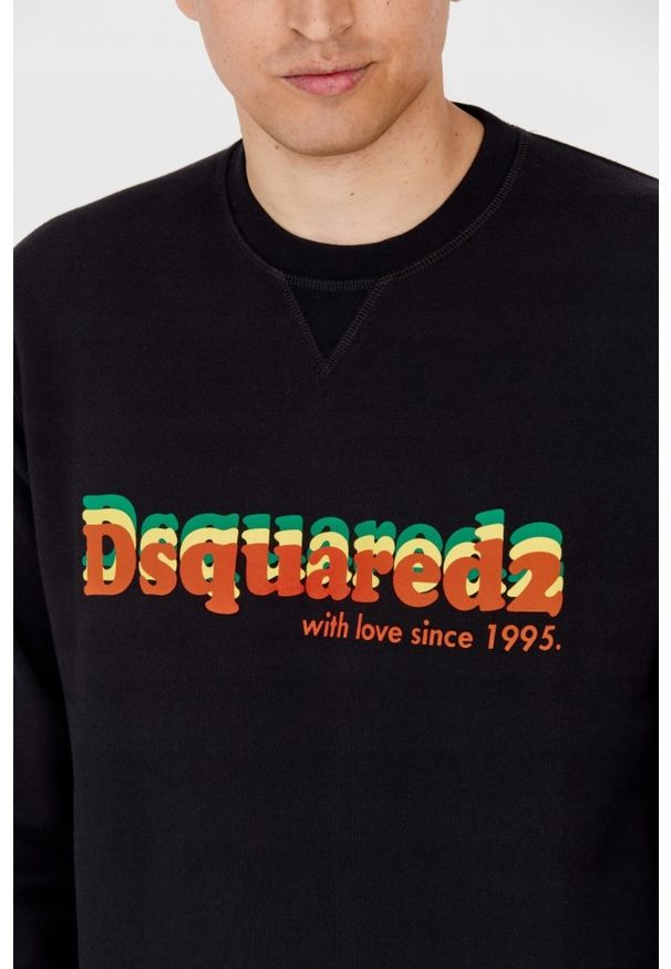 DSQUARED2 Czarna męska bluza cool fit. Kolor: czarny