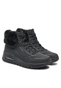 skechers - Skechers Botki 167274/BBK Czarny. Kolor: czarny. Materiał: skóra #6