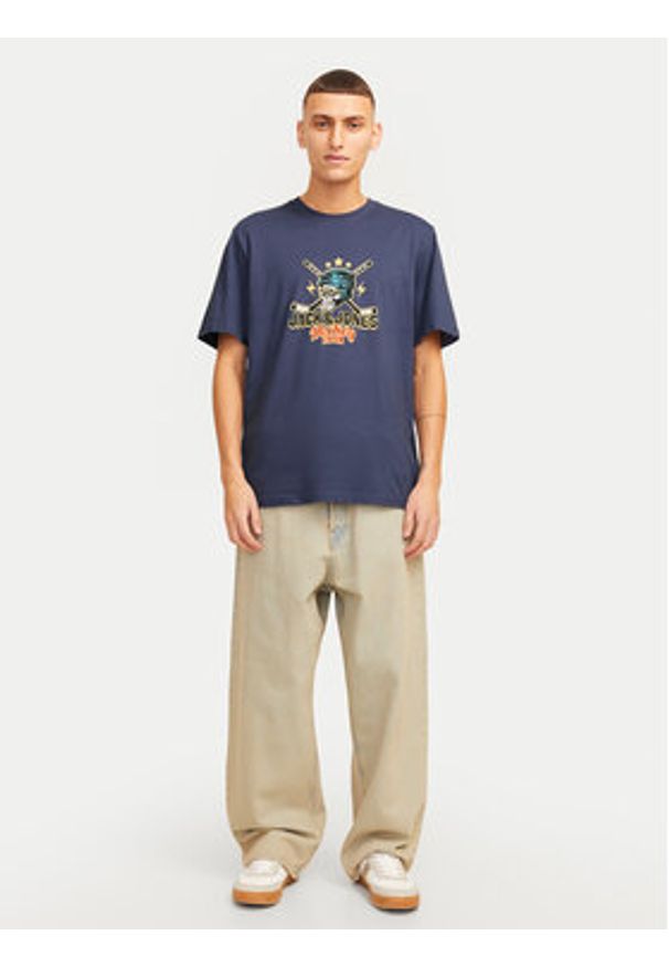 Jack & Jones - Jack&Jones T-Shirt Eight Skull 12264841 Granatowy Standard Fit. Kolor: niebieski. Materiał: bawełna