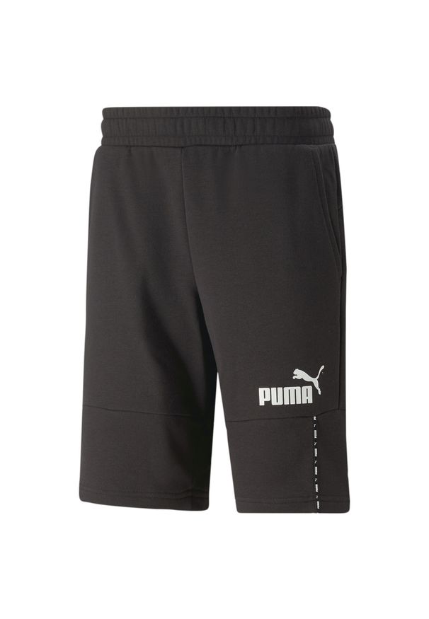 Spodenki męskie Puma Essentials Block Tape. Kolor: czarny. Materiał: bawełna, materiał. Sport: fitness