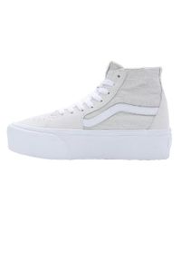 Buty Vans Sk8-Hi Tapered Stackform białe i beżowe. Okazja: na co dzień. Kolor: biały, beżowy, wielokolorowy. Materiał: zamsz. Model: Vans SK8 #1