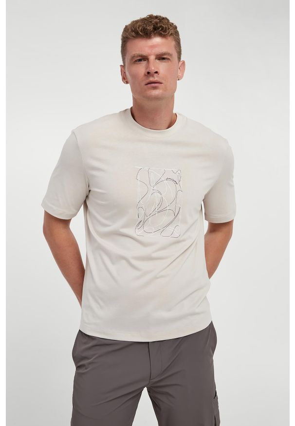 Armani Exchange - T-shirt męski z haftem ARMANI EXCHANGE. Wzór: haft