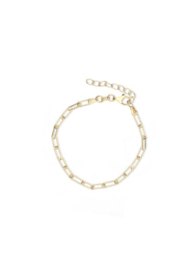 W.KRUK - Bransoletka srebrna pozłacana paper clip. Materiał: pozłacane, srebrne. Kolor: srebrny. Wzór: ze splotem