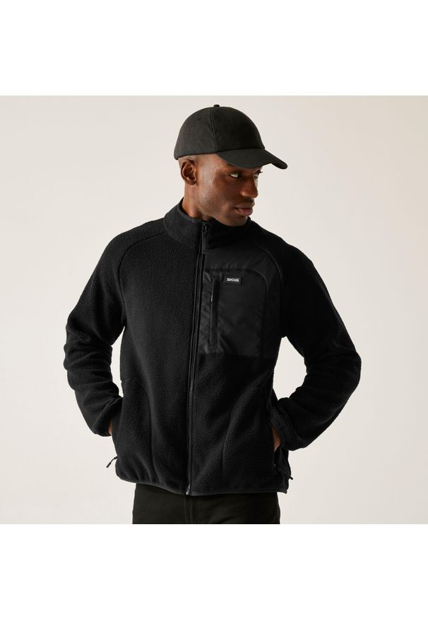 Regatta - Polar męski rozsuwany Frankie Borg. Kolor: czarny. Materiał: polar. Sport: turystyka piesza