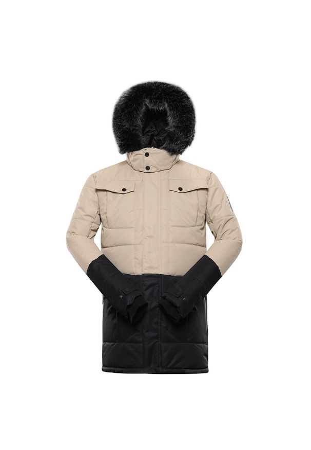 ALPINE PRO - Kurtka uniwersalna męska Alpine Pro MJCB625010. Typ kołnierza: kaptur. Kolor: wielokolorowy, czarny, beżowy. Materiał: syntetyk. Długość: długie. Sport: turystyka piesza