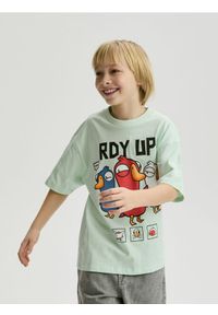Reserved - T-shirt Goose Goose Duck - jasnozielony. Kolor: zielony. Materiał: dzianina, bawełna #1