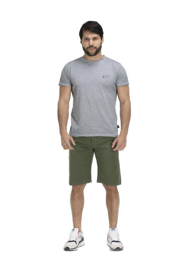 LEONE 1947 APPAREL - Męskie spodenki chino w odcieniach ziemi. Kolor: zielony. Materiał: tkanina. Sport: fitness
