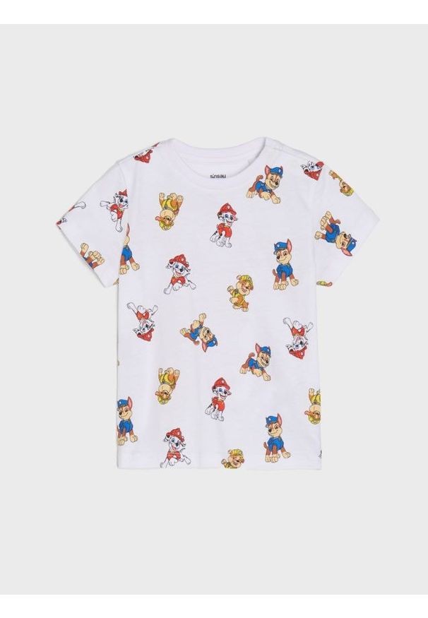 Sinsay - Bawełniana koszulka ze wzorkiem Paw Patrol - biały. Kolor: biały. Materiał: bawełna