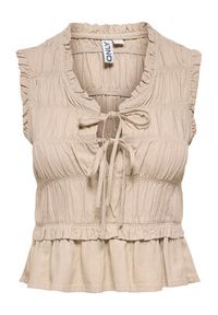 only - ONLY Bluzka Goa 15363693 Beżowy Regular Fit. Kolor: beżowy. Materiał: wiskoza #5