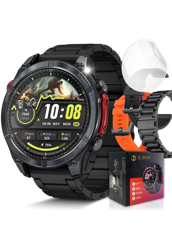 JG Smart - Smartwatch Męski Zegarek AMOLED GPS IP69K 5ATM Kompas Menu POLSKI + 3 PASKI. Rodzaj zegarka: smartwatch