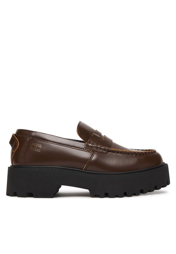 TOMMY HILFIGER - Tommy Hilfiger Loafersy Archive '01 Leather Loafer EN0EN03022 Brązowy. Kolor: brązowy. Materiał: skóra
