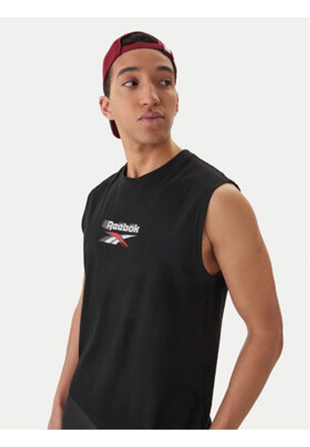 Reebok Tank top Bradshaw RK25560CCM Czarny Regular Fit. Kolor: czarny. Materiał: bawełna