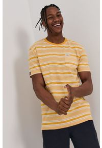 Superdry - T-shirt bawełniany. Kolor: żółty. Materiał: bawełna