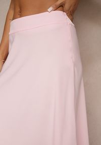 Renee - Różowa Casualowa Rozkloszowana Spódnica Dorilena. Okazja: na co dzień. Kolor: różowy. Materiał: tkanina. Styl: casual