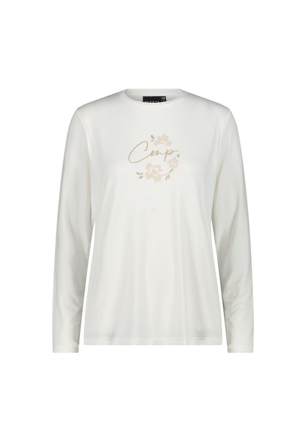 Damski jersey z długim rękawem CMP. Okazja: na co dzień. Kolor: biały. Materiał: jersey. Długość rękawa: długi rękaw. Długość: długie. Styl: casual