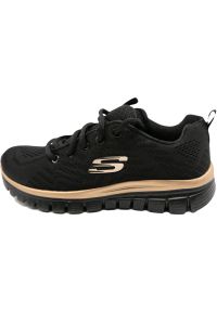 skechers - Buty do chodzenia damskie, Skechers Graceful-Get Connected. Zapięcie: sznurówki. Kolor: czarny. Materiał: materiał, syntetyk, tkanina. Szerokość cholewki: normalna. Sport: turystyka piesza