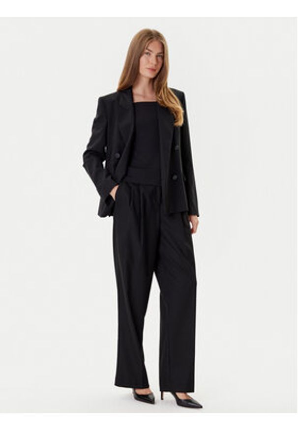 BOSS Marynarka Jaleto9 50546623 Czarny Regular Fit. Kolor: czarny. Materiał: wełna