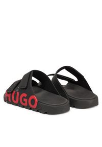 Hugo - HUGO Klapki Evander 50542042 Czarny. Kolor: czarny. Materiał: skóra #5