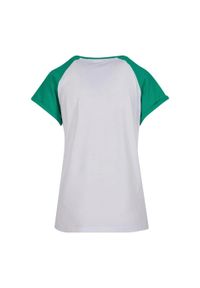 Urban Classics - T-shirt Damski Kontrastowy Raglanowy. Kolor: biały, wielokolorowy, zielony. Długość rękawa: raglanowy rękaw