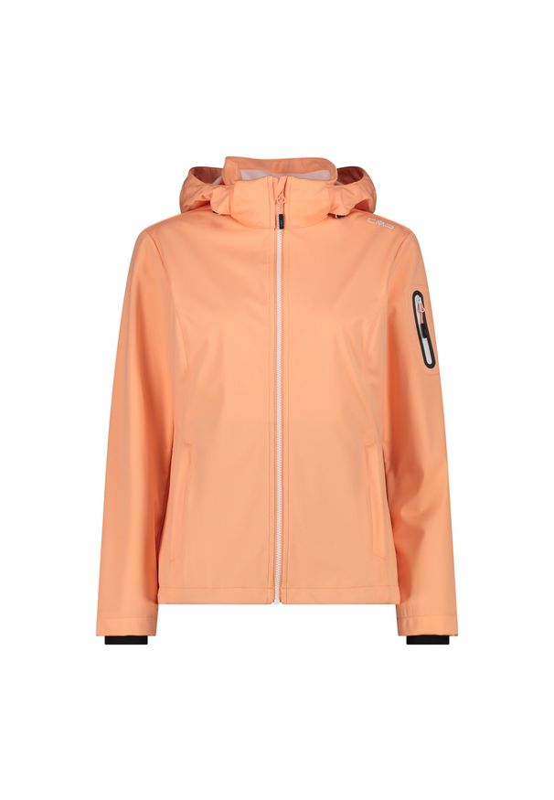 Kurtka damska turystyczna CMP 39A5016. Typ kołnierza: kaptur. Kolor: wielokolorowy, żółty, pomarańczowy. Materiał: softshell. Sport: turystyka piesza