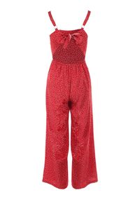Born2be - Bordowy Kombinezon Aereira. Okazja: na imprezę, na co dzień. Kolor: czerwony. Długość rękawa: na ramiączkach. Długość: długie. Wzór: aplikacja, kropki. Sezon: lato. Styl: casual #3