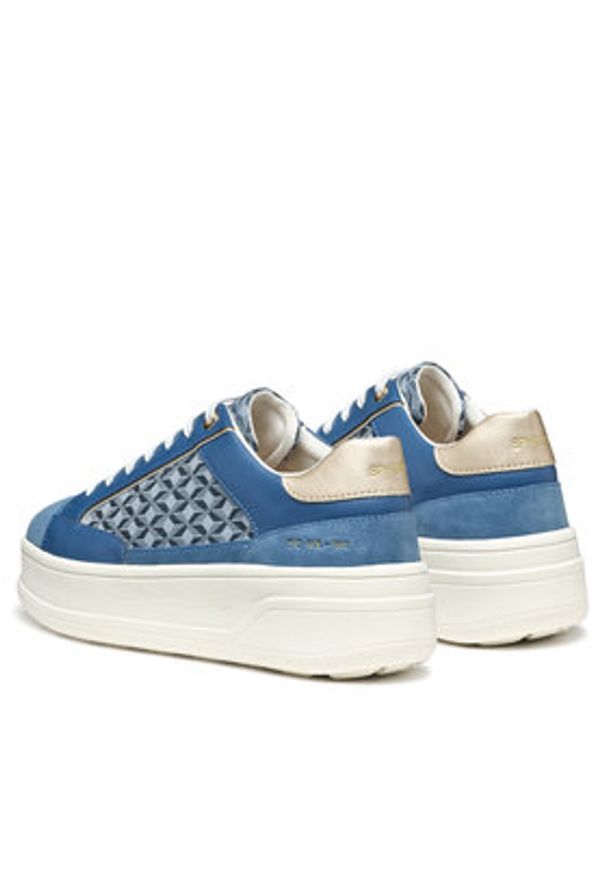 Geox Sneakersy D Spherica Ecub-2 D55WVC 0CK22 C4005 Niebieski. Kolor: niebieski. Materiał: skóra