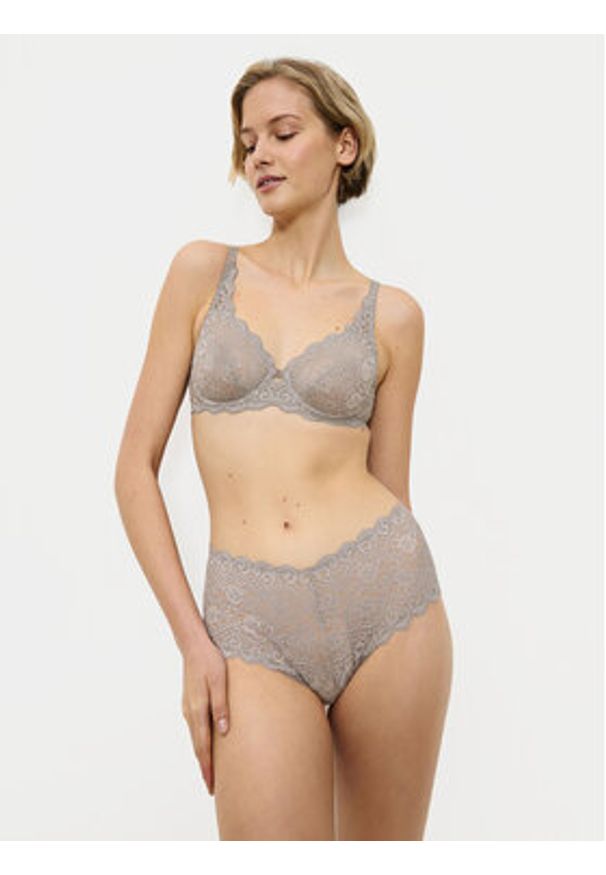 Triumph Biustonosz z fiszbiną Amourette 10209574 Szary. Kolor: szary. Materiał: syntetyk