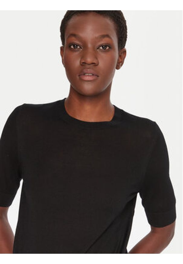 BOSS Sweter Farbella 50544996 Czarny Slim Fit. Kolor: czarny. Materiał: wełna