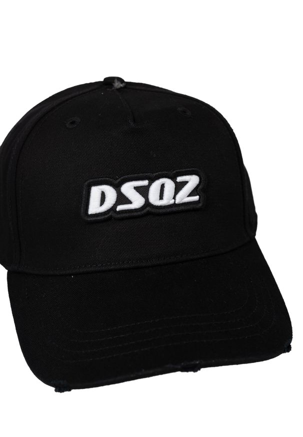 DSQUARED2 - Dsquared2 Bejsbolówka | BCM0649 05C00001 | Mężczyzna | Czarny. Kolor: czarny. Materiał: bawełna. Wzór: aplikacja, napisy. Styl: sportowy, elegancki, casual