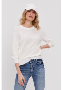 Vero Moda Sweter damski kolor biały. Okazja: na co dzień. Kolor: biały. Materiał: dzianina. Długość rękawa: raglanowy rękaw. Styl: casual #1