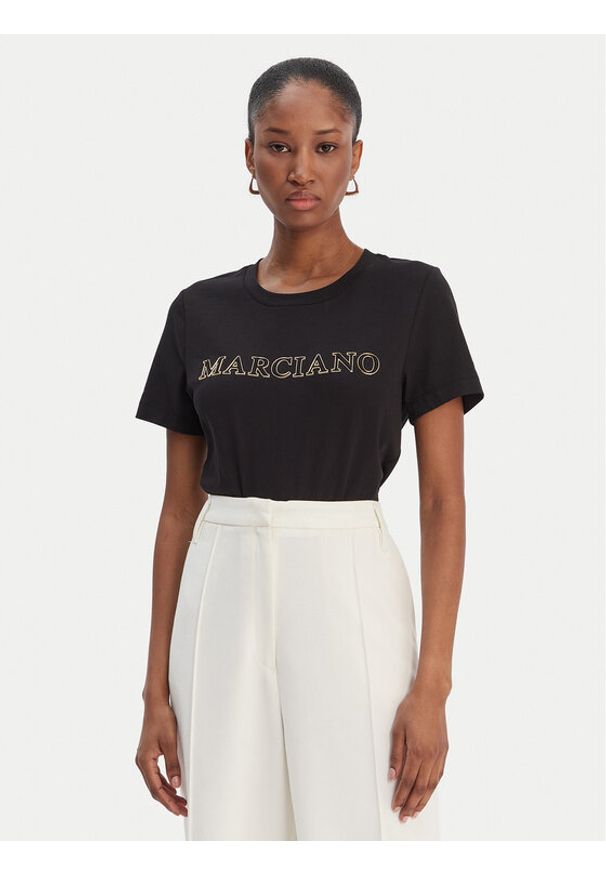 Marciano Guess T-Shirt 6RGI04 6008A Czarny Regular Fit. Kolor: czarny. Materiał: bawełna
