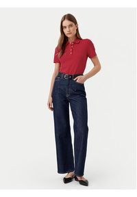 TOMMY HILFIGER - Tommy Hilfiger Polo 1985 WW0WW43225 Czerwony Slim Fit. Typ kołnierza: polo. Kolor: czerwony. Materiał: bawełna #3