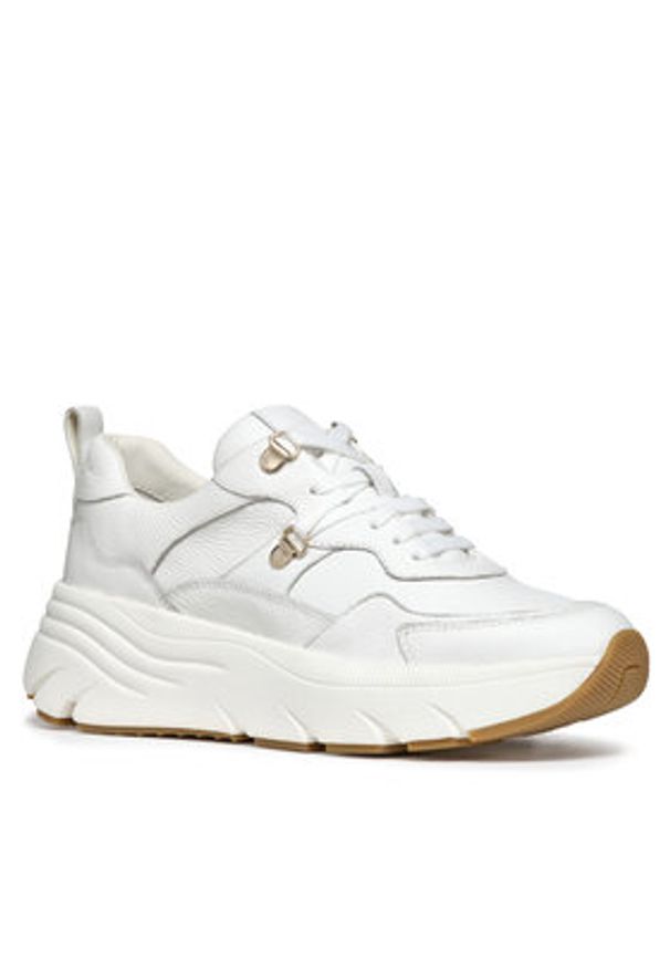 Geox Sneakersy D Diamanta D36UFE 00046 C1000 Biały. Kolor: biały. Materiał: skóra