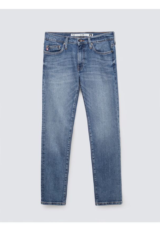 Big-Star - Jeansy męskie dopasowane niebieskie Terry Slim 331. Stan: obniżony. Kolor: niebieski. Styl: klasyczny