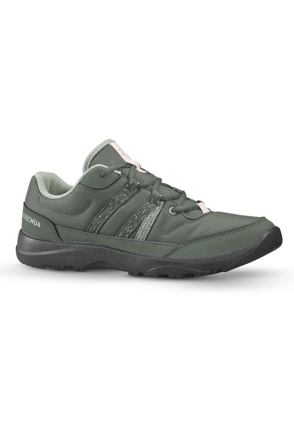 quechua - Buty turystyczne damskie Quechua NH100. Kolor: brązowy, wielokolorowy, zielony. Materiał: syntetyk, materiał. Szerokość cholewki: normalna