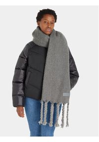 TOMMY HILFIGER - Tommy Hilfiger Szalik Tommy Twist Scarf AW0AW15530 Szary. Kolor: szary. Materiał: syntetyk