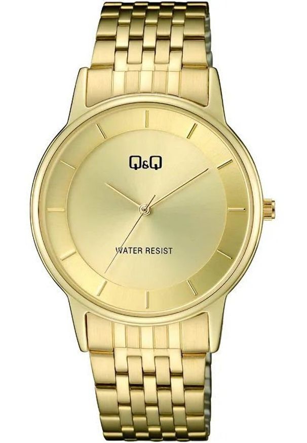 Zegarek Q&Q C62A-003P męski klasyczny złota tarcza i indeksy .. Kolor: złoty. Styl: klasyczny