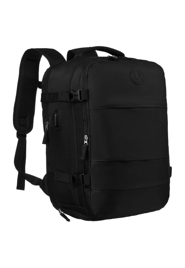 Plecak podróżny Peterson PTN 23026 czarny. Kolor: czarny. Materiał: poliester