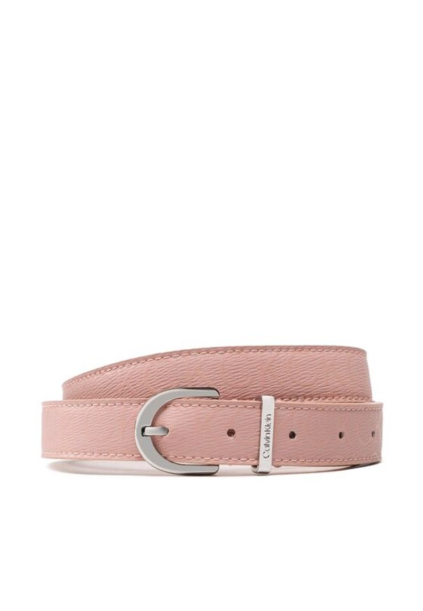 Calvin Klein Pasek Damski Ck Must Rnd Belt 25mm Mono K60K610009 Różowy. Kolor: różowy. Materiał: skóra