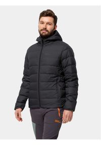 Jack Wolfskin Kurtka puchowa Ather Down Hoody 1207671 Czarny Regular Fit. Kolor: czarny. Materiał: syntetyk