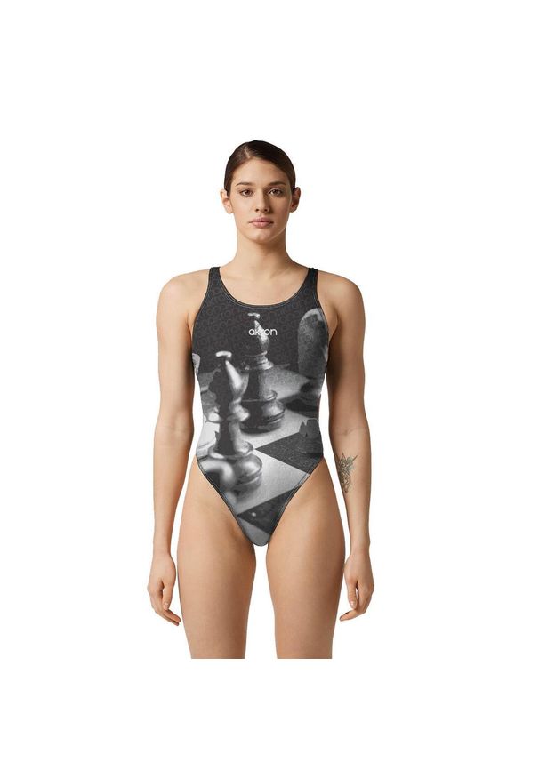 AKRON - Strój Kąpielowy Akron Chess – Rozmiar 30. Kolor: czarny