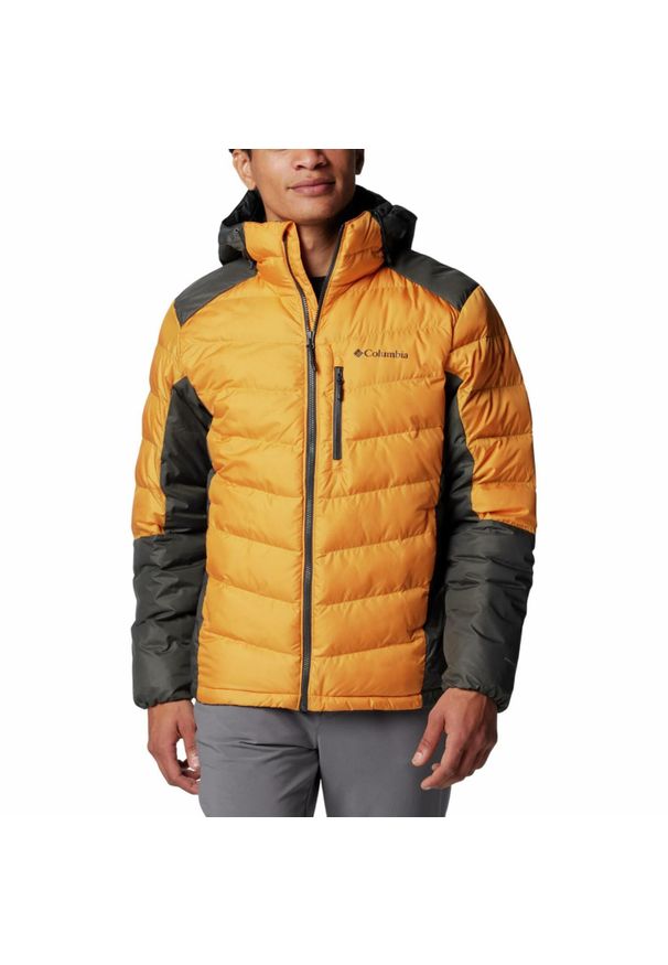 columbia - Kurtka ocieplana męska Columbia Labyrinth Loop Hooded z kapturem. Typ kołnierza: kaptur. Kolor: żółty. Materiał: puch. Sport: turystyka piesza