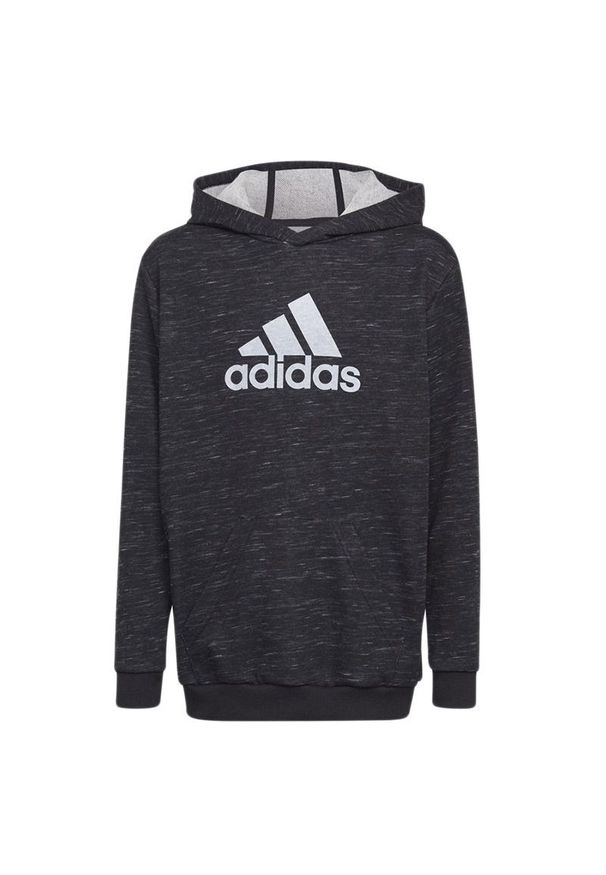 Adidas - Bluza adidas Future Icons Badge Of Sport Hooded Sweatshirt HN8467 - szara. Okazja: na co dzień. Typ kołnierza: kaptur. Kolor: szary. Materiał: materiał, bawełna, wiskoza, poliester. Styl: sportowy