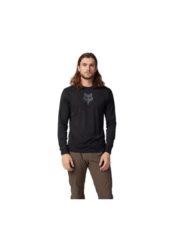 FOX - Longsleeve rowerowy męski Fox Racing Ranger Tru Dri. Kolor: czarny. Długość rękawa: długi rękaw